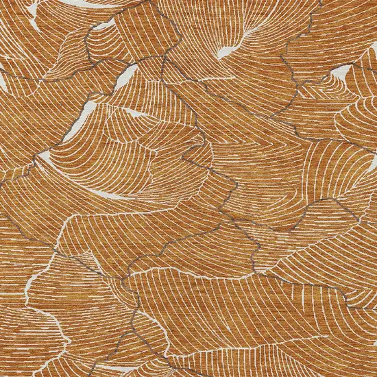 Copper Brown And Ivory Abstract Washable Indoor Outdoor Area Rug Photo 6