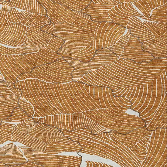 Copper Brown And Ivory Abstract Washable Indoor Outdoor Area Rug Photo 6