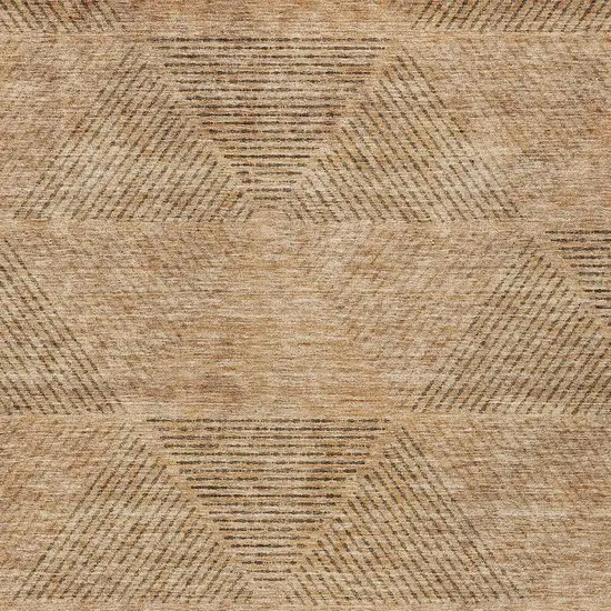 Copper Brown And Terra Cotta Geometric Washable Indoor Outdoor Area Rug Photo 6