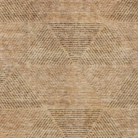 Copper Brown And Terra Cotta Geometric Washable Indoor Outdoor Area Rug Photo 6