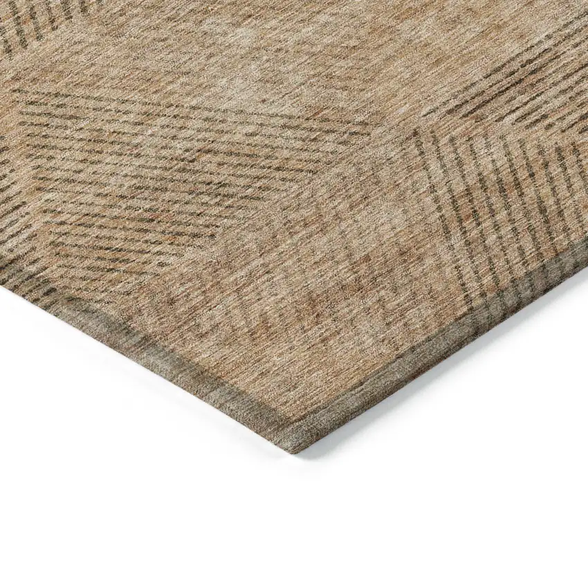 Copper Brown And Terra Cotta Geometric Washable Indoor Outdoor Area Rug Photo 5