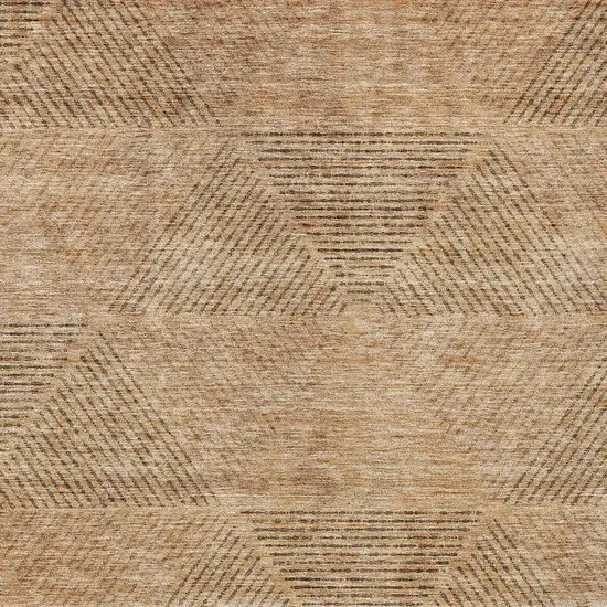 Copper Brown And Terra Cotta Geometric Washable Indoor Outdoor Area Rug Photo 6