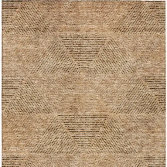 Copper Brown And Terra Cotta Geometric Washable Indoor Outdoor Area Rug Photo 7