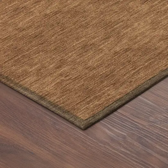 Copper Gold And Brown Abstract Washable Indoor Outdoor Area Rug Photo 9