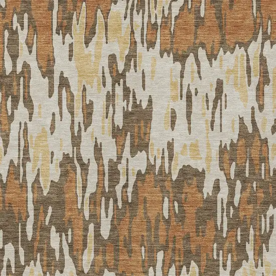 Copper Gold And Ivory Striped Washable Indoor Outdoor Area Rug Photo 6
