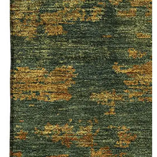 Copper Gold And Teal Abstract Washable Area Rug With UV Protection Photo 3