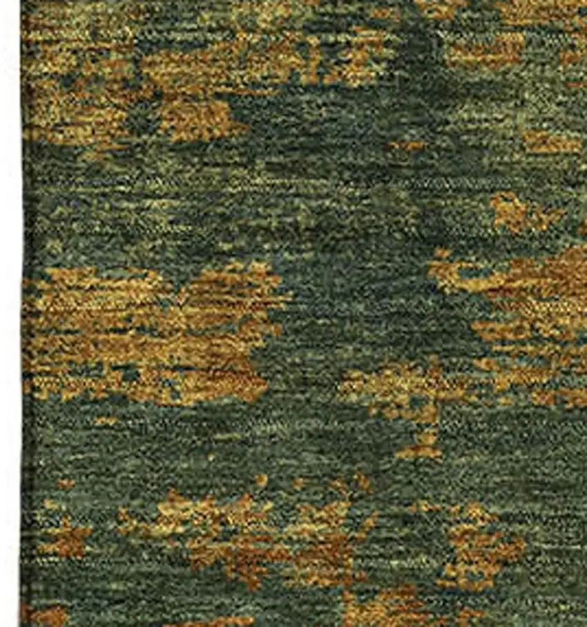 Copper Gold And Teal Abstract Washable Area Rug With UV Protection Photo 3