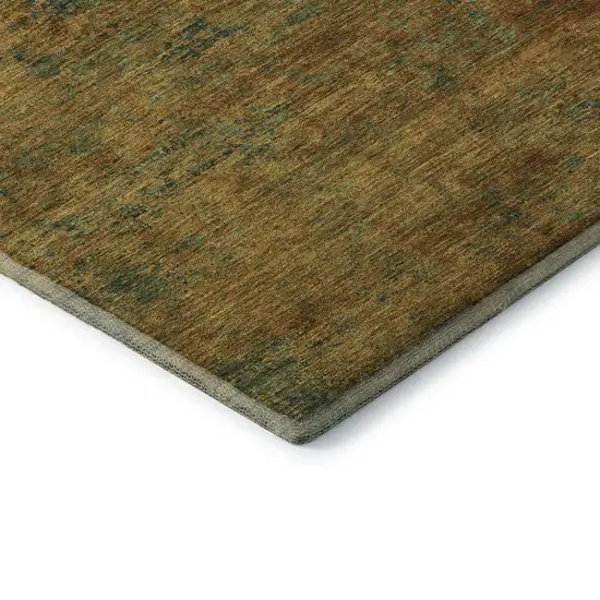 Copper Gold And Teal Abstract Washable Area Rug With UV Protection Photo 8