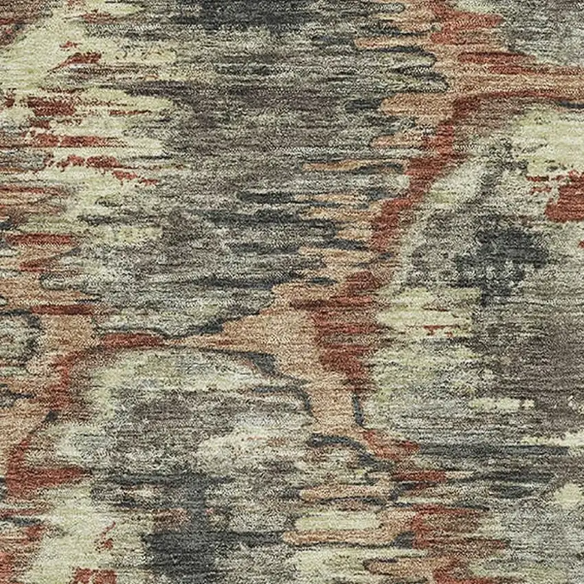 Copper Gray And Beige Diamond Washable Area Rug With UV Protection Photo 3