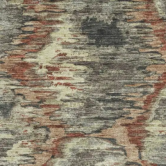 Copper Gray And Beige Diamond Washable Area Rug With UV Protection Photo 3