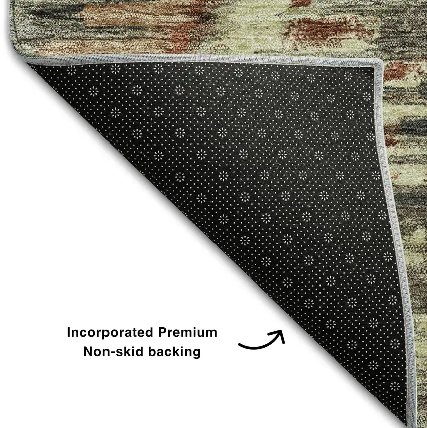 Copper Gray And Beige Diamond Washable Area Rug With UV Protection Photo 7