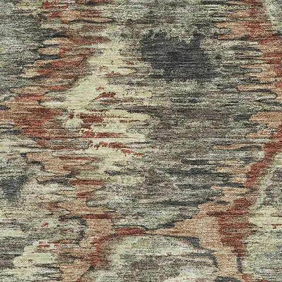 Copper Gray And Beige Diamond Washable Area Rug With UV Protection Photo 3