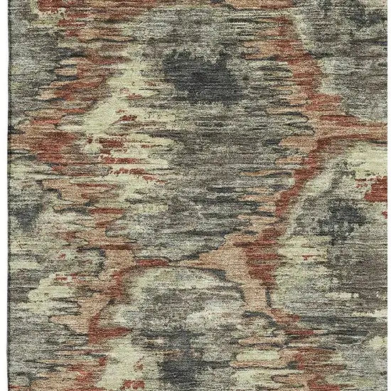 Copper Gray And Beige Diamond Washable Area Rug With UV Protection Photo 4