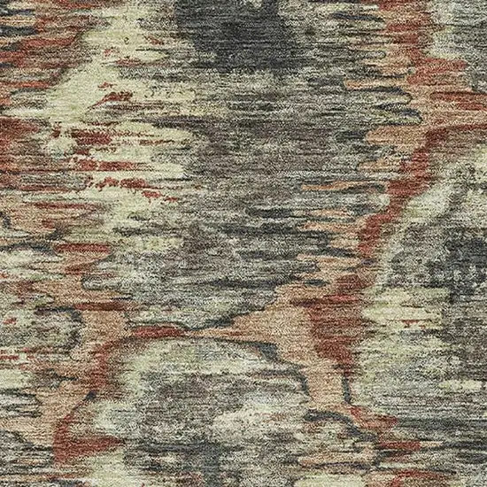 Copper Gray And Beige Diamond Washable Area Rug With UV Protection Photo 3