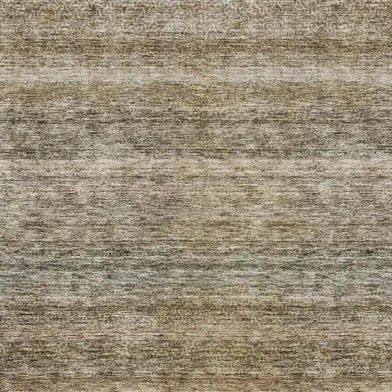 Copper Gray And Beige Striped Washable Area Rug With UV Protection Photo 4