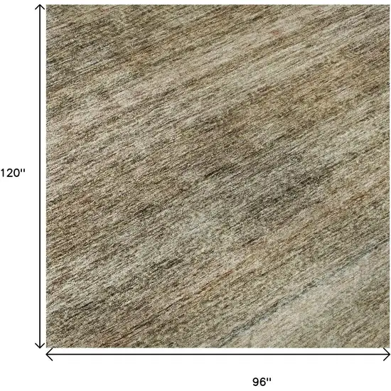 Copper Gray And Beige Striped Washable Area Rug With UV Protection Photo 8