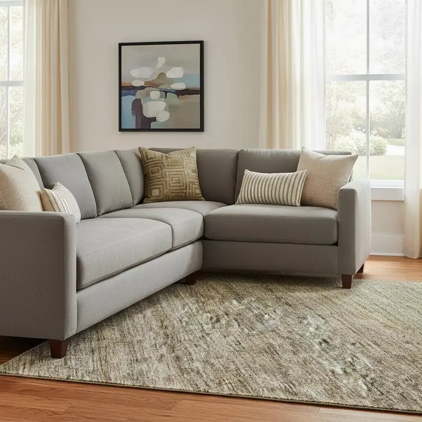 Copper Gray And Beige Striped Washable Area Rug With UV Protection Photo 2