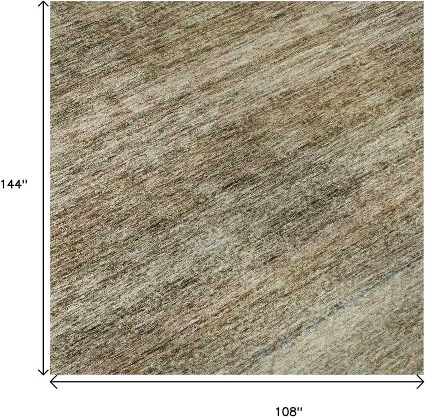 Copper Gray And Beige Striped Washable Area Rug With UV Protection Photo 8