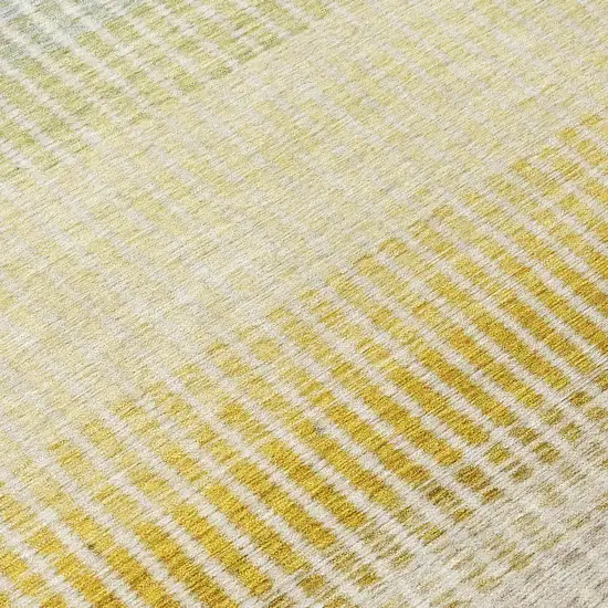 Copper Gray And Beige Striped Washable Indoor Outdoor Area Rug Photo 6