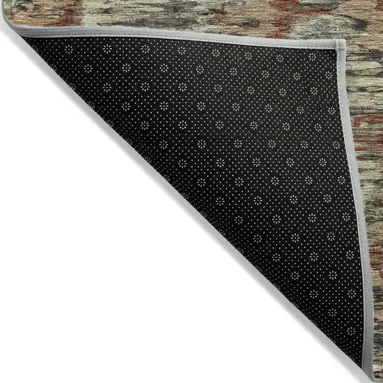 Copper Gray And Charcoal Abstract Washable Indoor Outdoor Area Rug Photo 3