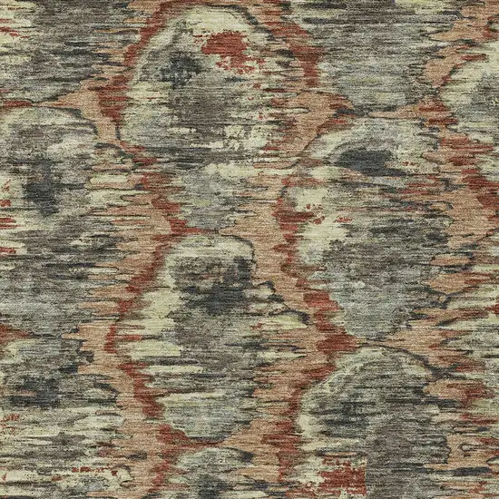 Copper Gray And Charcoal Abstract Washable Indoor Outdoor Area Rug Photo 5