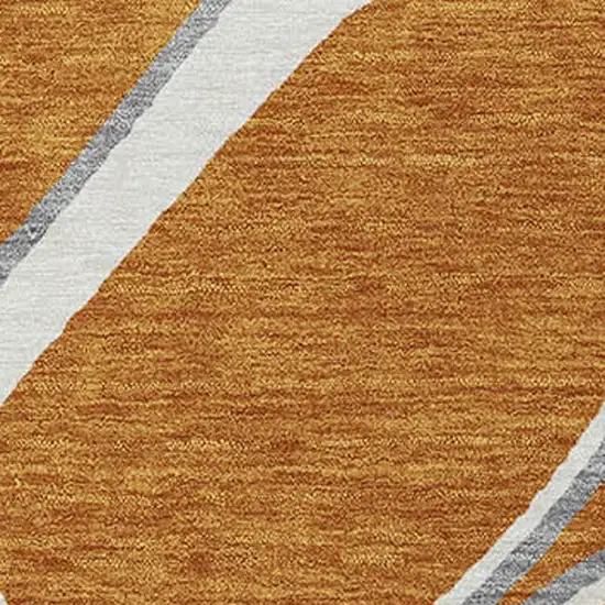 Copper Gray And Ivory Abstract Washable Indoor Outdoor Area Rug Photo 5