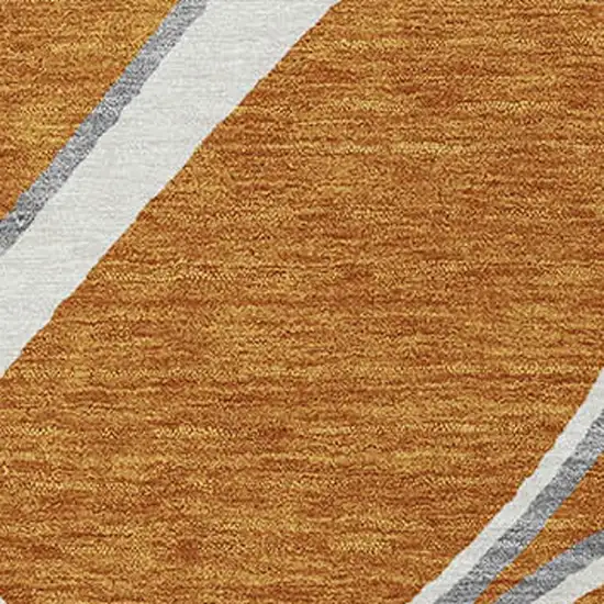 Copper Gray And Ivory Abstract Washable Indoor Outdoor Area Rug Photo 5