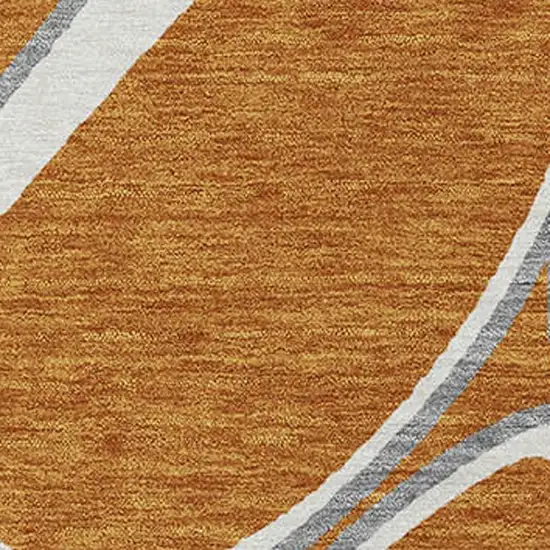 Copper Gray And Ivory Abstract Washable Indoor Outdoor Area Rug Photo 5