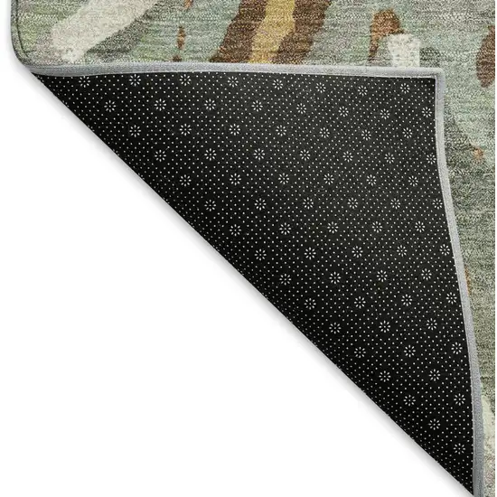 Copper Gray And Ivory Floral Washable Indoor Outdoor Area Rug Photo 4