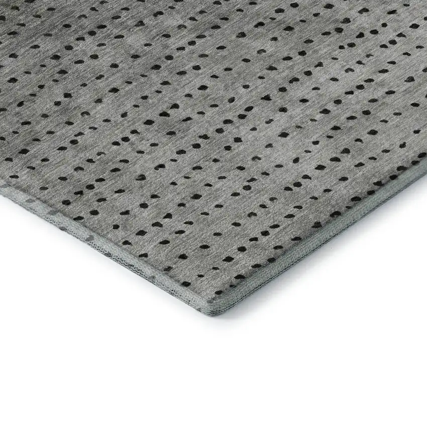 Copper Gray And Silver Abstract Washable Area Rug With UV Protection Photo 7