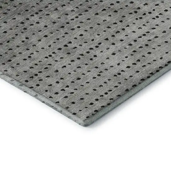 Copper Gray And Silver Abstract Washable Area Rug With UV Protection Photo 7