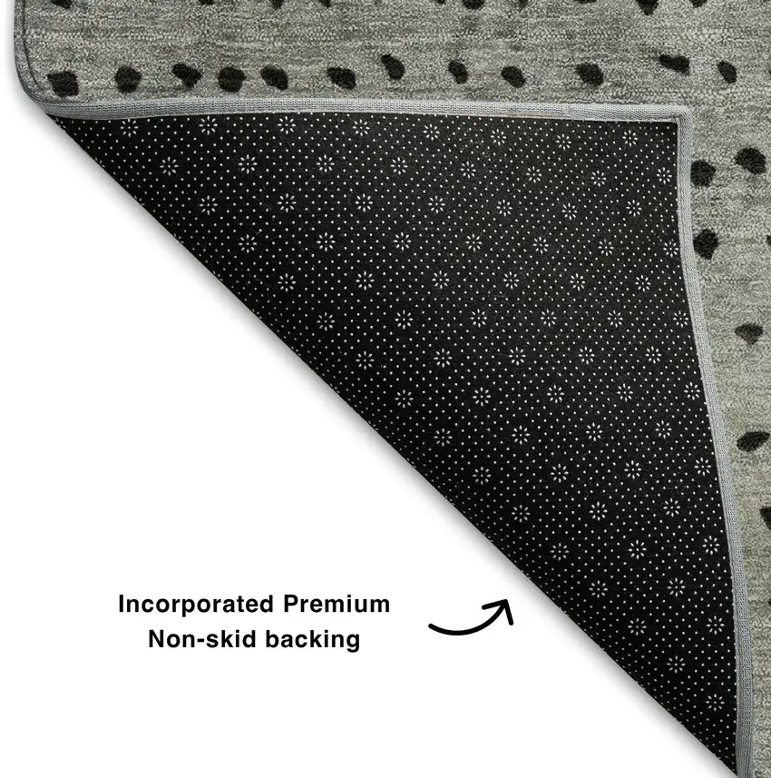 Copper Gray And Silver Abstract Washable Area Rug With UV Protection Photo 6