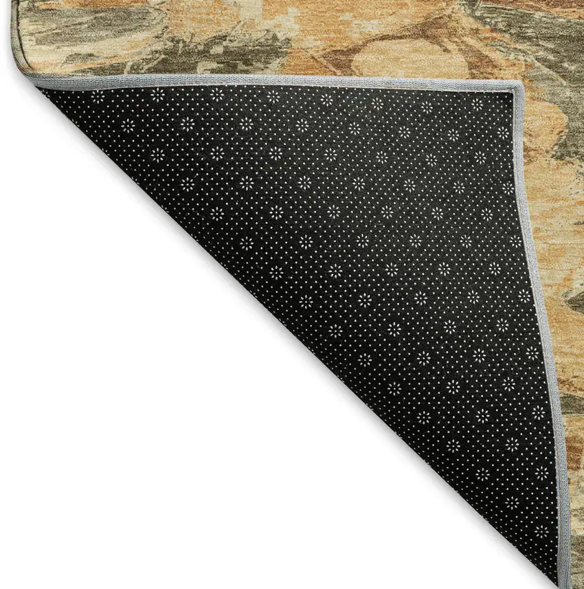 Copper Gray And Taupe Abstract Washable Area Rug With UV Protection Photo 5