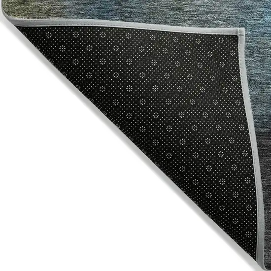 Copper Green And Gray Abstract Washable Indoor Outdoor Area Rug Photo 3