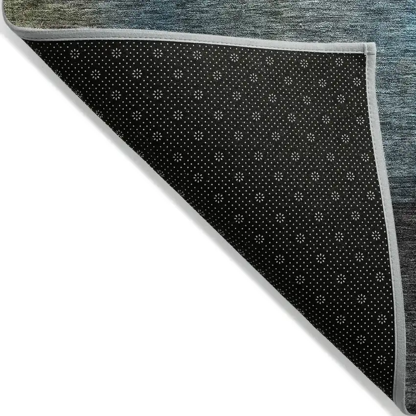 Copper Green And Gray Abstract Washable Indoor Outdoor Area Rug Photo 3