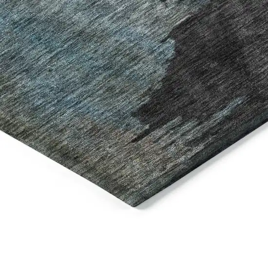 Copper Green And Gray Abstract Washable Indoor Outdoor Area Rug Photo 4