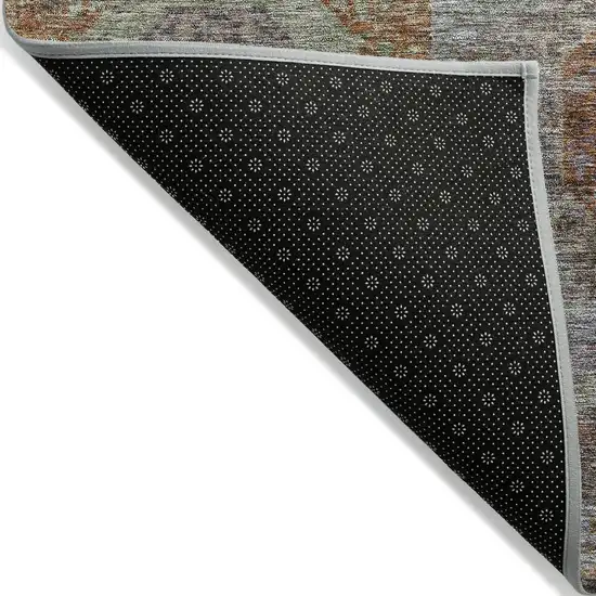 Copper Green And Gray Geometric Washable Indoor Outdoor Area Rug Photo 4