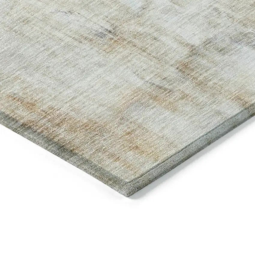 Copper Ivory And Brown Abstract Washable Indoor Outdoor Area Rug Photo 4