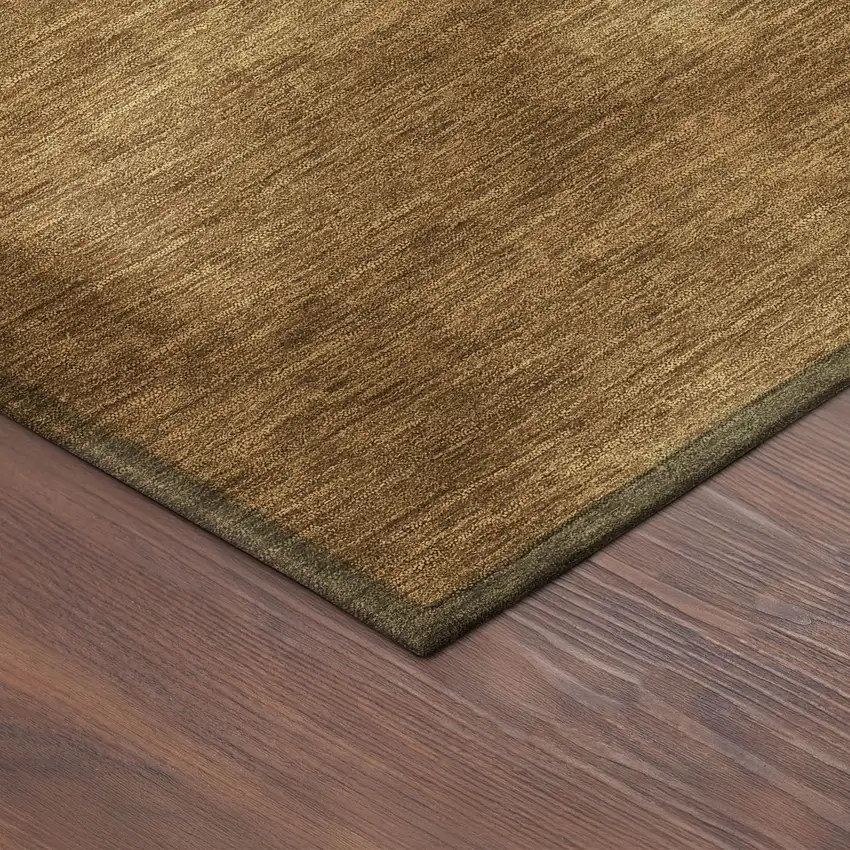 Copper Ivory And Chocolate Abstract Washable Indoor Outdoor Area Rug Photo 5