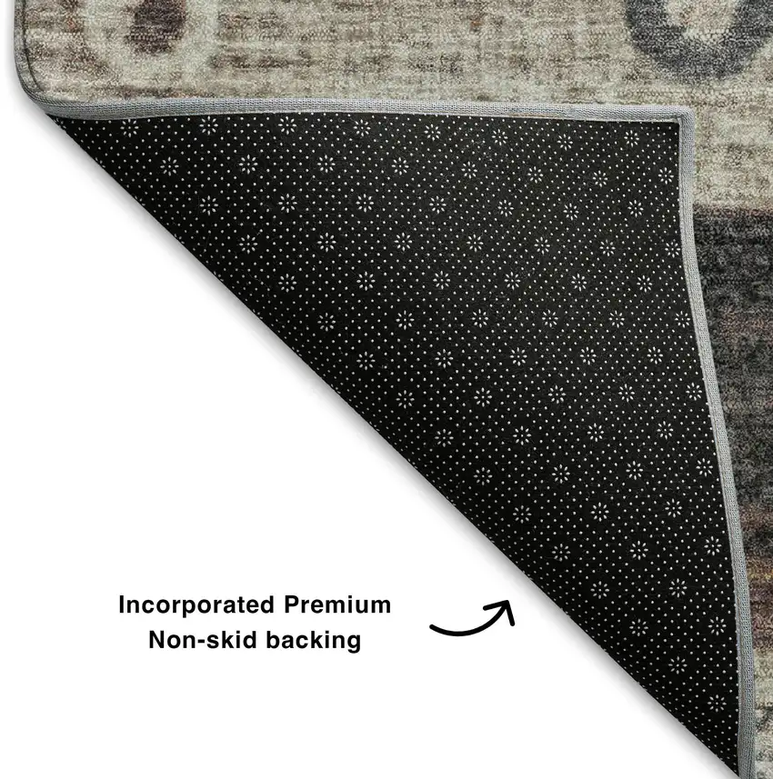 Copper Ivory And Denim Blue Striped Washable Area Rug With UV Protection Photo 7