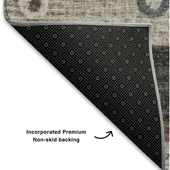 Copper Ivory And Denim Blue Striped Washable Area Rug With UV Protection Photo 7