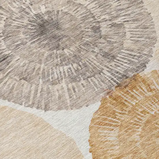 Copper Ivory And Gray Abstract Washable Indoor Outdoor Area Rug Photo 5