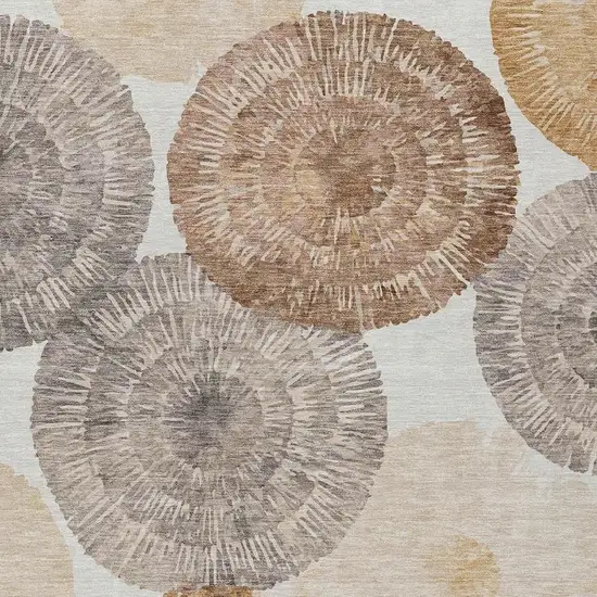 Copper Ivory And Gray Abstract Washable Indoor Outdoor Area Rug Photo 6