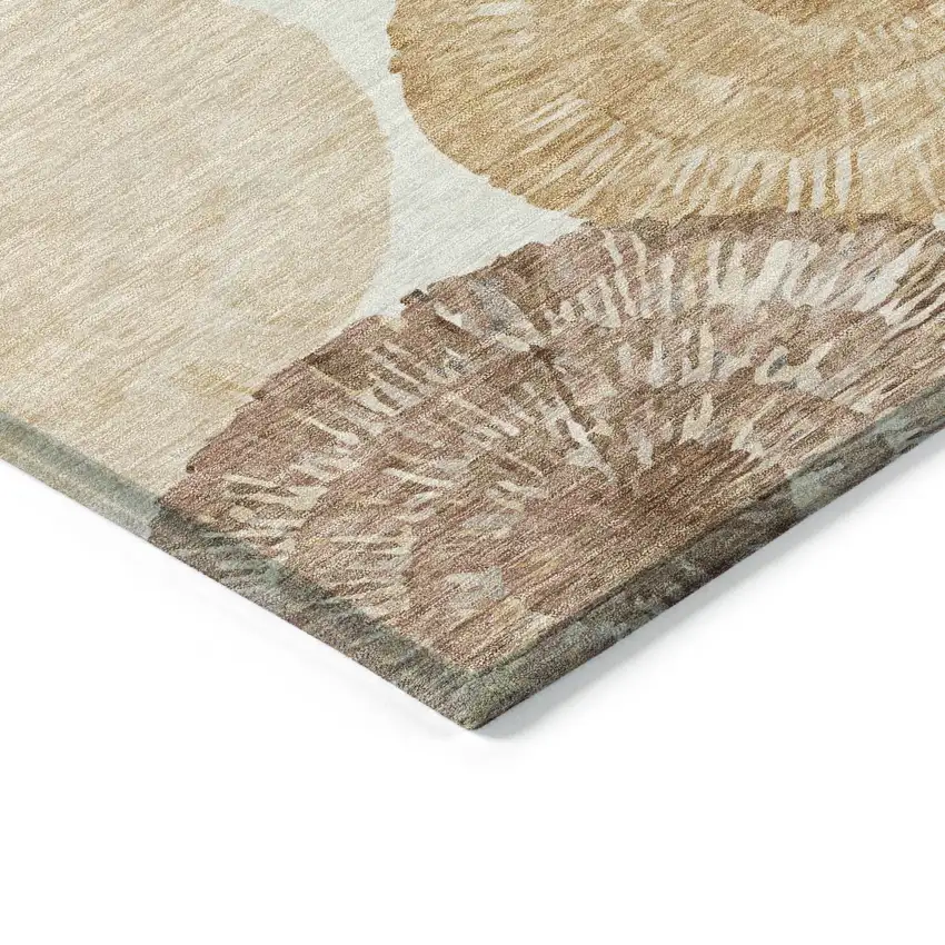 Copper Ivory And Gray Abstract Washable Indoor Outdoor Area Rug Photo 5