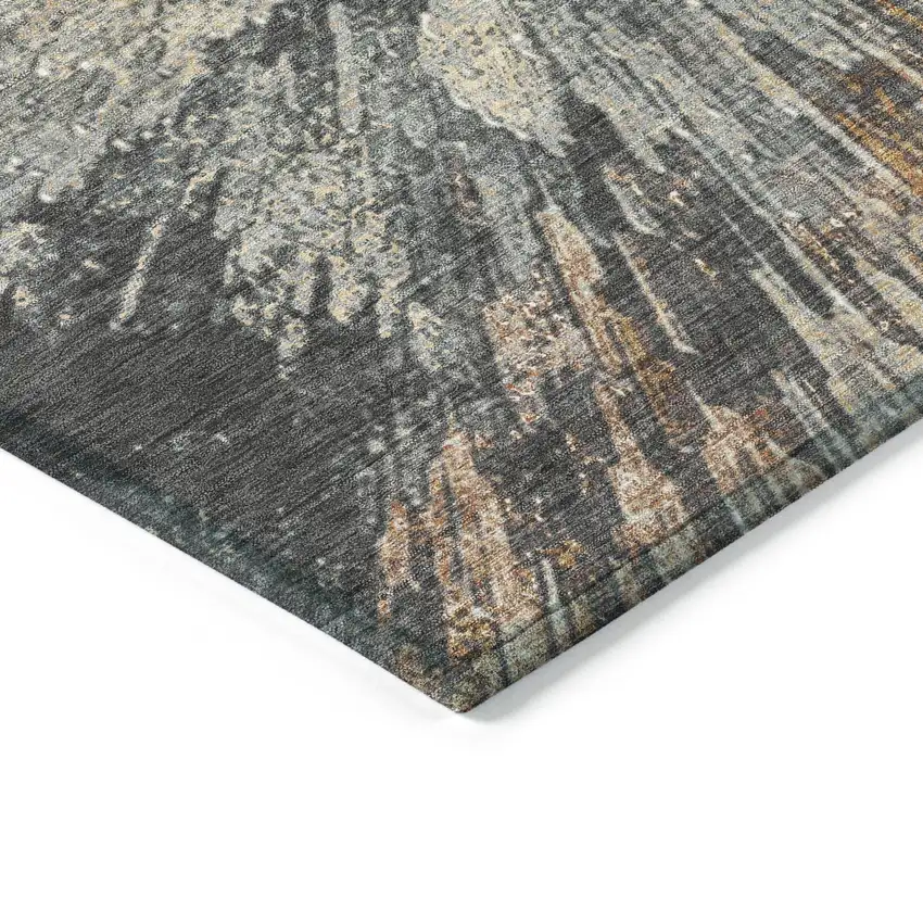 Copper Ivory And Gray Abstract Washable Indoor Outdoor Area Rug Photo 7