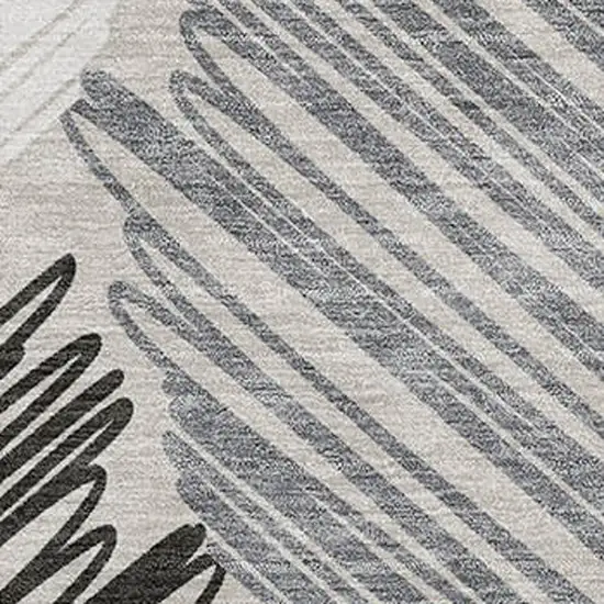 Copper Ivory And Gray Geometric Washable Area Rug With UV Protection Photo 3