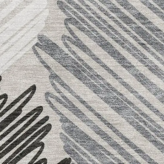 Copper Ivory And Gray Geometric Washable Area Rug With UV Protection Photo 3