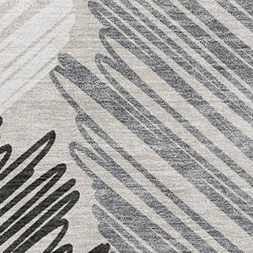 Copper Ivory And Gray Geometric Washable Area Rug With UV Protection Photo 3