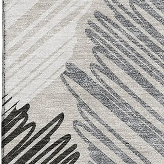 Copper Ivory And Gray Geometric Washable Area Rug With UV Protection Photo 3