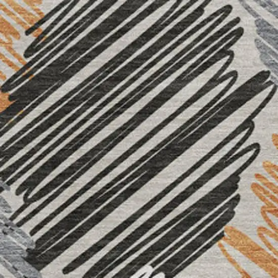 Copper Ivory And Gray Geometric Washable Indoor Outdoor Area Rug Photo 8